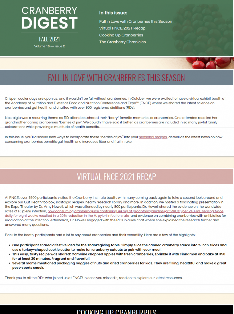 Home Page Cranberry Institute